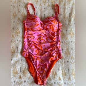 Niptuck Red and Pink One-piece Swimsuit Size 8